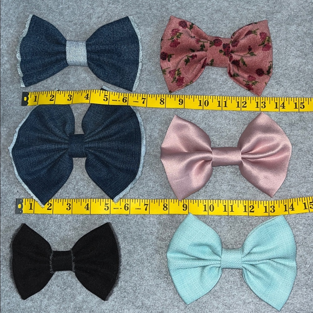 Kawaii Coquette Hairbow Bundle Lot Preppy Cottagecore Fabric - Picture 7 of 10